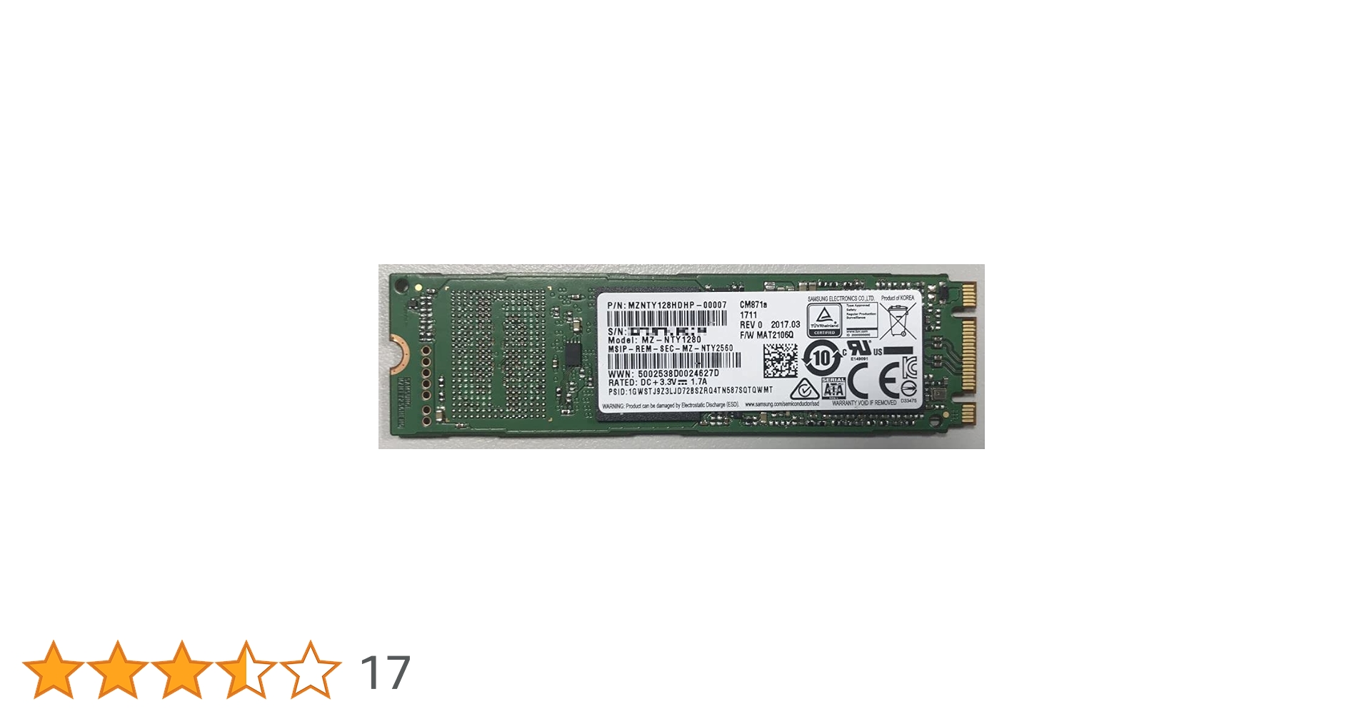 【10枚セット】Samsung SSD MZ-NTY1280 128G M.2 Samsung MZ-NTY1280 - 128GB M.2 2280 SATA III NGFF Solid