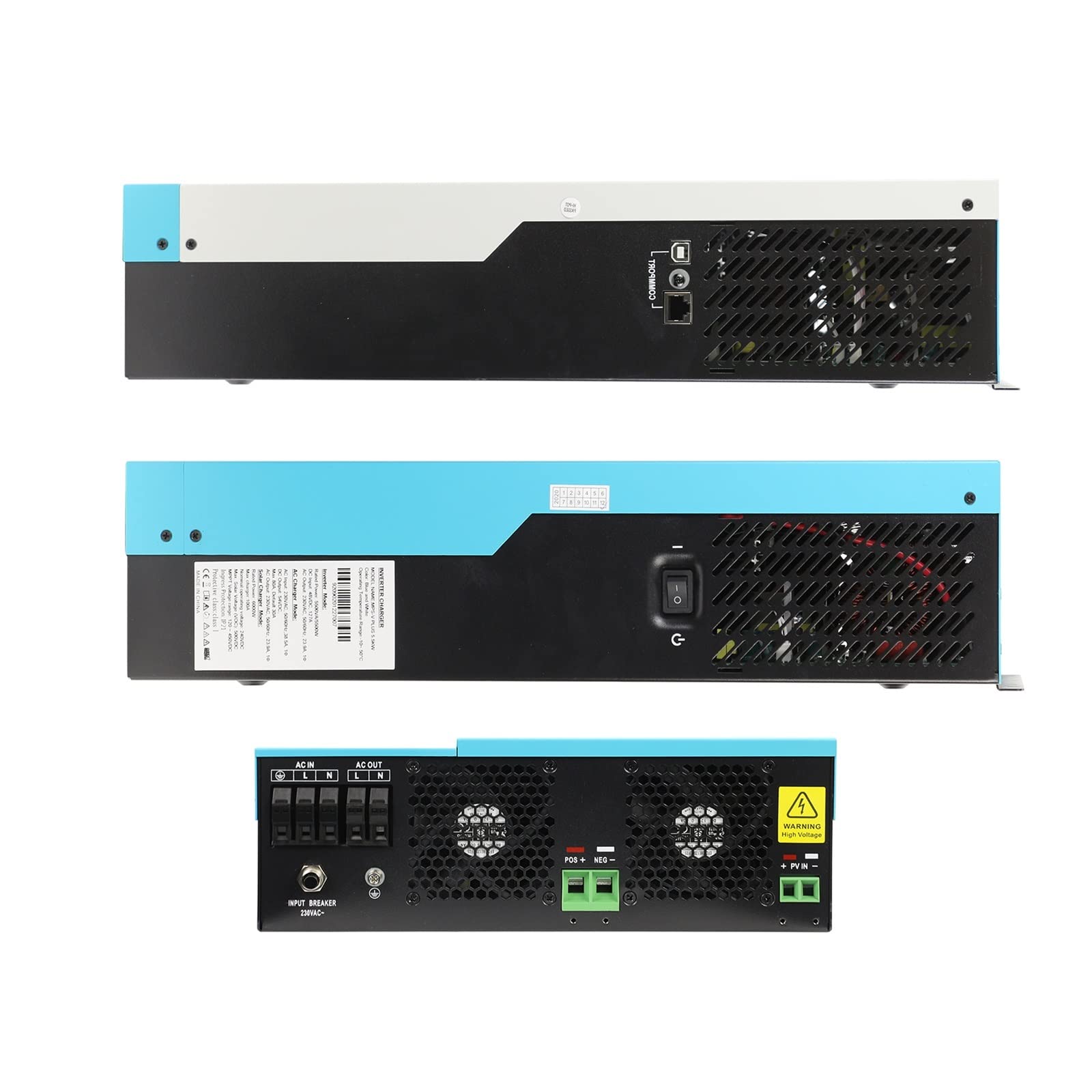 Inversor Solar híbrido AC 80A 60A MAX 24v 48v inversor de Onda sinusoidal Pura 3.5KW 5.5KW PV 500V UPS Fuera de la Red Wechselrichter(5.5kw 48v,NO WIFI-220-240V)