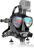 SMACO Full Face Snorkel Mask with Camera Mount - 180° Panoramic View, Anti-Fog, Compatible with 1L/1.9L Mini Scuba Tanks for Diving & Snorkeling