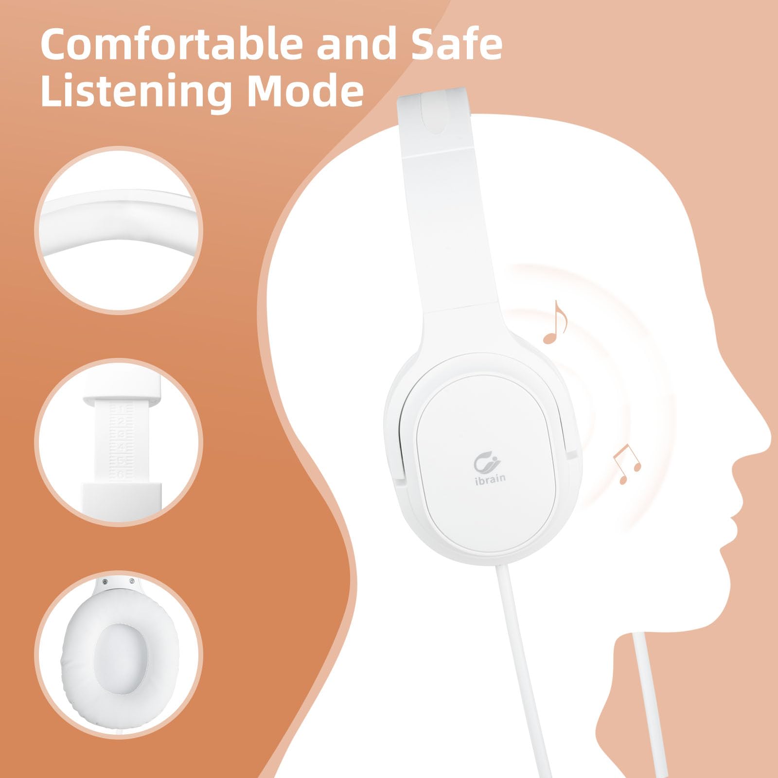 ibrain Casque audio FC08-C (blanc)