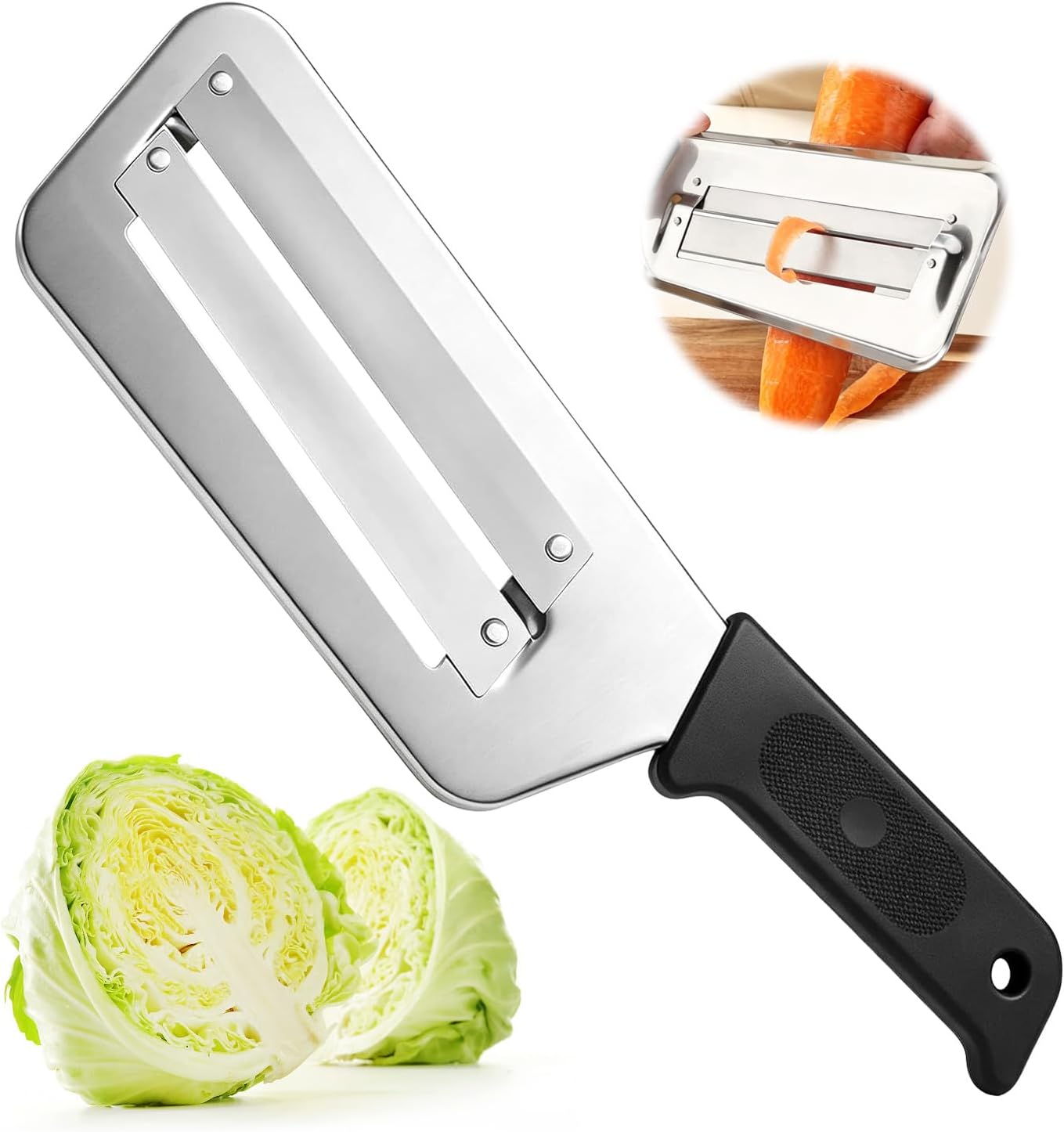 Cabbage Shredder for Coleslaw, Stainless Steel Cabbage Slicer Cutter Chopper, Vegetable Mandoline Slicer for Lettuce Cucumber Carrot, Kitchen Grater for Sauerkraut Kimchi