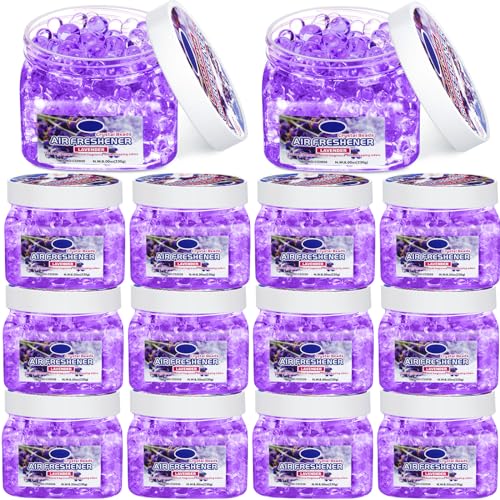 Image of 12 Pcs Air Freshener Bulk Odor Gel Eliminator Beads 8 Oz, Lavender
