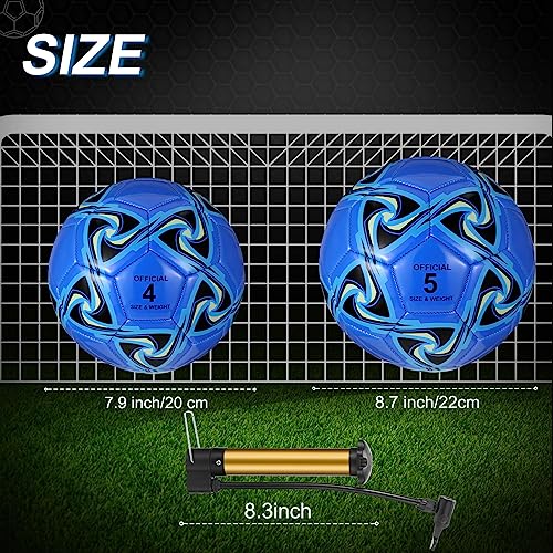 image for Lenwen 12 PCS Soccer Balls with Pump Size 3 Size 4 Size 5 Kids Soccer 