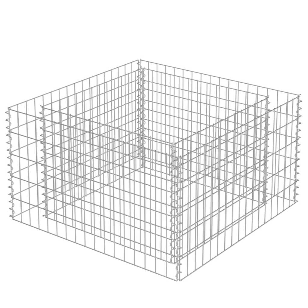 Podwyższona donica gabionowa ze stali galwanizowanej 90x90x50 cm duża skrzynia ogrodowa na kwiaty stabilna rama rabatowa wytrzymała na rdzę i warunki atmosferyczne do wypełnienia kamieniami