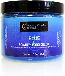 Pastry Chef's Boutique Fat Soluble Powder Food Color - Great for Coloring Chocolate and Cocoa Butter - 0.7 oz. - Blue