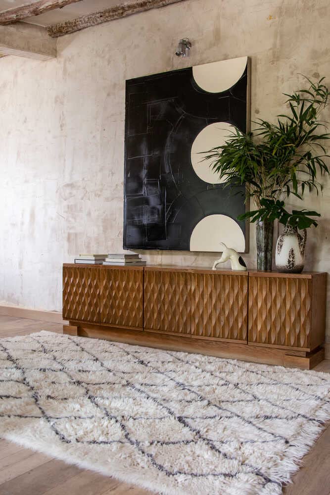 Lorena Canals - Woolable -Waschbarer Wollteppich Berber Soul Beige, Dunkelgrau Flor: 100% Wolle. Basis: Recycelte Baumwolle 140x80cm