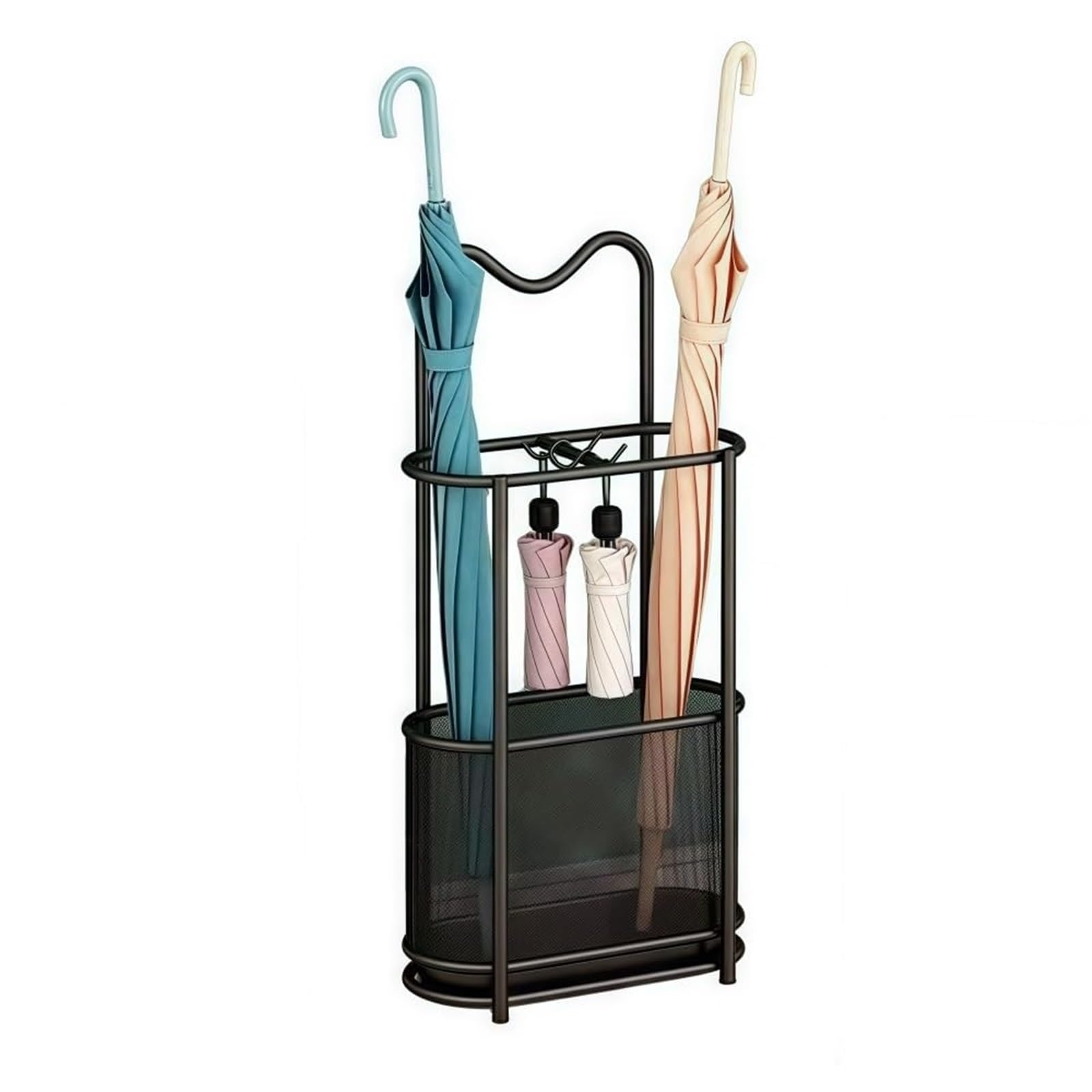 Porte-parapluies en métal durable à base de drainage pour garder vos sols intérieurs secs