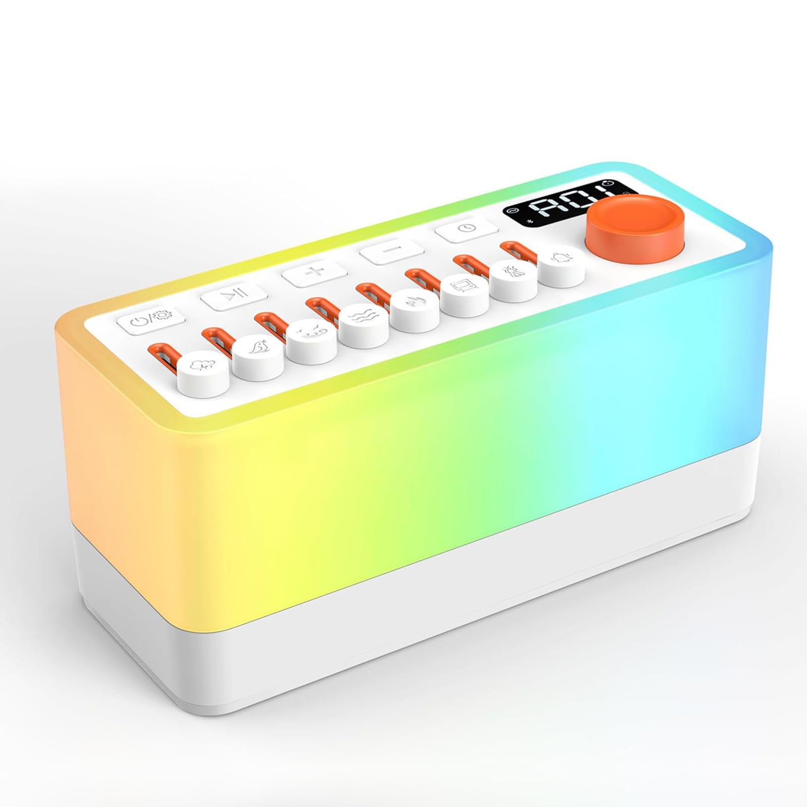 White Noise Machine, Portable Sleep Sound Machine Baby Adult Timer Sleep Aid Sound Machine 8 Nature Sounds Mixer Options Bluetooth Speaker Night Light for Sleeping Bedroom Office Travel
