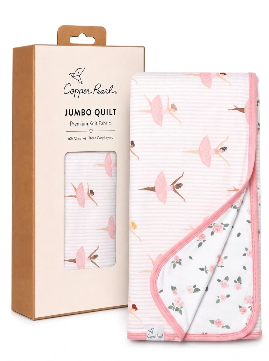 Copper Pearl Jumbo Three-Layer Baby Blanket: Soft Baby Quilts for Boys and Girls | Breathable, Cozy, Toddler Blanket | Baby Quilt for Newborns | 60x72 Premium Material | Katerina
