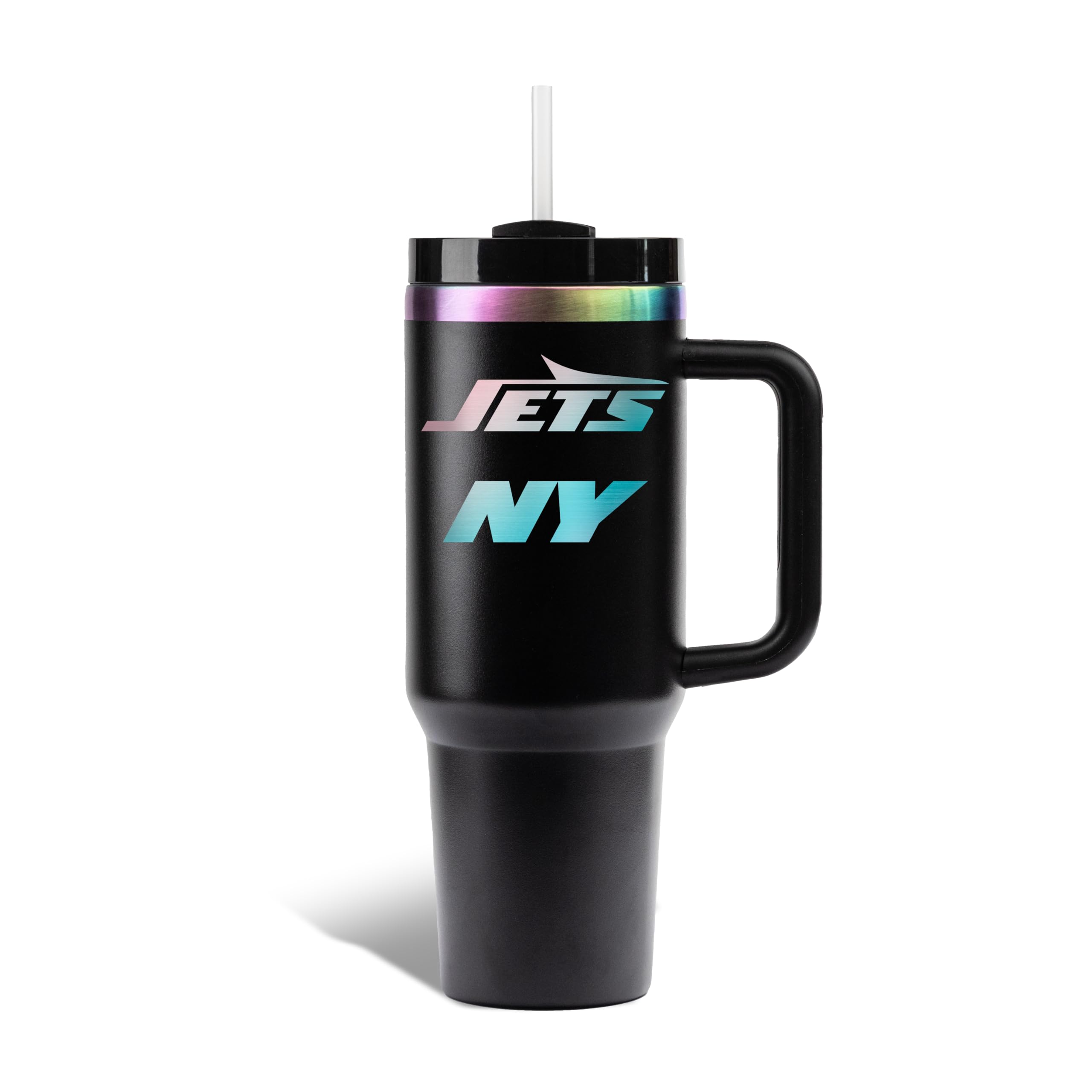 The Memory Company Officially Licensed NFL - New York Jets 40oz Iridescent Tumbler with Handle