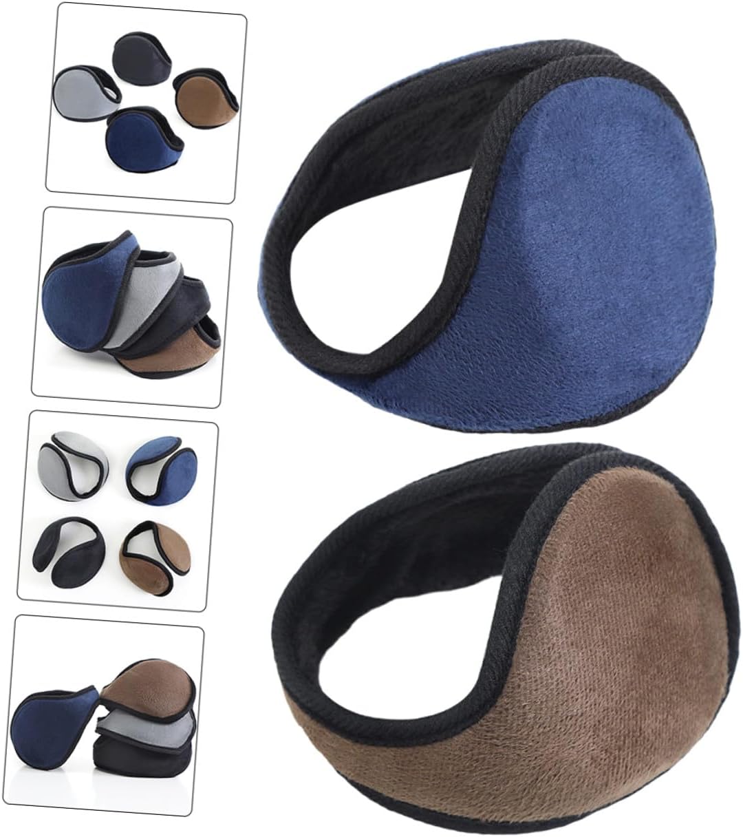 2Pcs Winter Ear Warmers Plush Head Ear Muffs Portable for Skiing Exercise Outdoor Activities Men Women