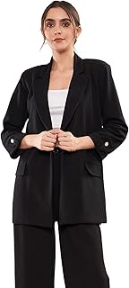 Sassafras worklyf Women’s Blazer Regular Fit Full Sleeves Longline Front Open Show Pocket – Casual Workwear Blazers