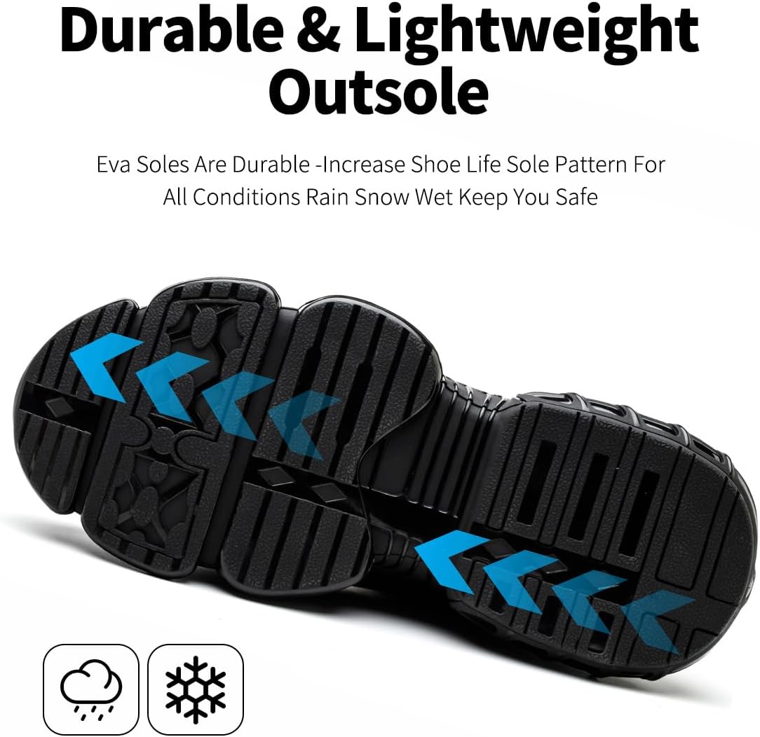 Steel Toe for Men Work Sneakers Industrial & Construction Work Safety Shoes Puncture-Resistant Non-Slip Waterproof Lightweight Comfortable - Image 4