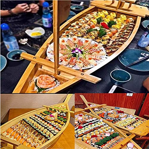 Bandeja grande para sushi de bambú/ madera miniatura 5