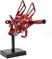 Vista 6 de Krace Estriberas delanteras para motocicleta, juego de estriberas traseras reposapiés, pedales de cambio de freno, totalmente ajustables, apto