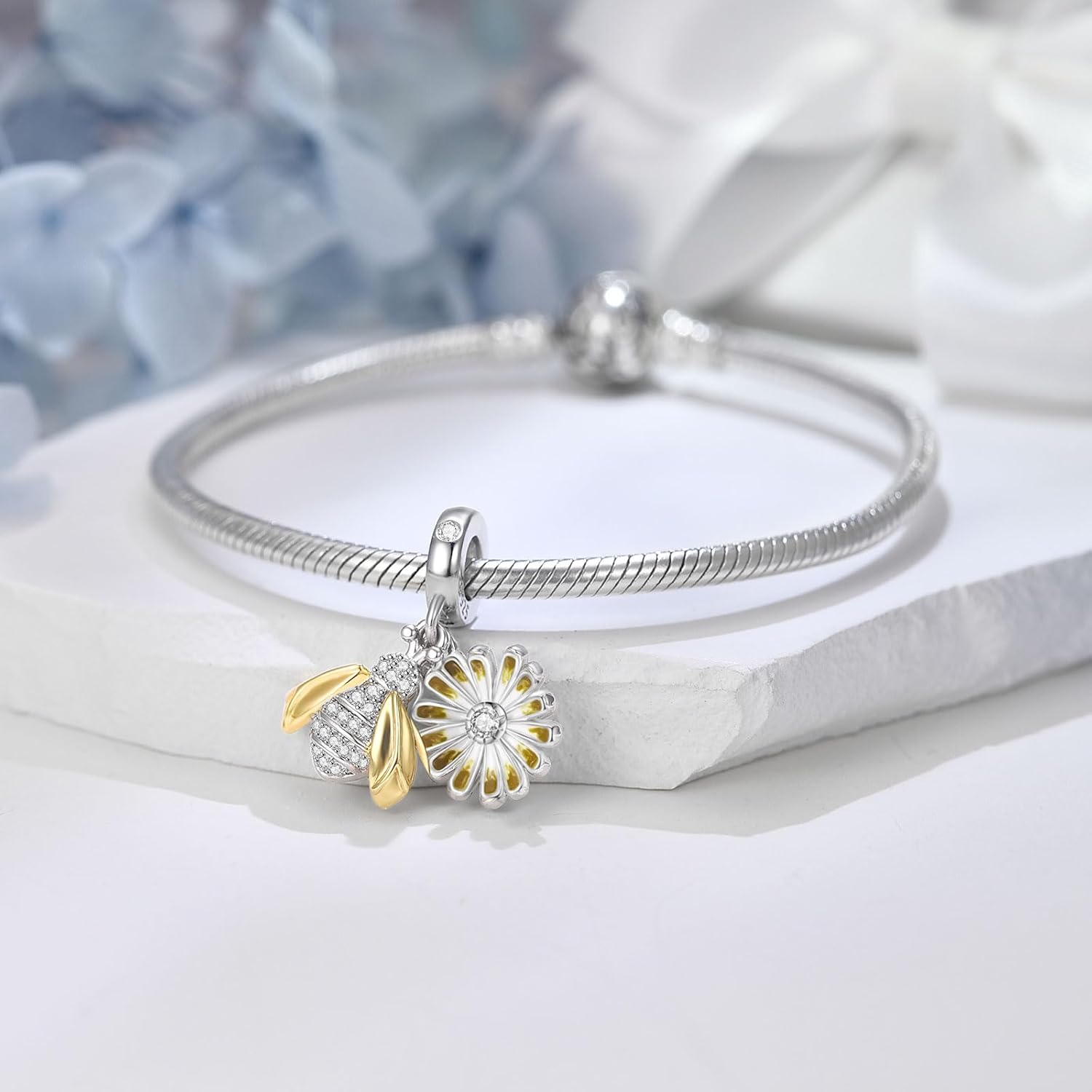 SEVENWELL Charms for Pandora Bracelets Travel Ocean Bees Airplane Lipstick Butterfly Evil Eyes Bead Charm Collection for Women 925 Sterling Silver Pendant Dangle Jewelry - Image 4