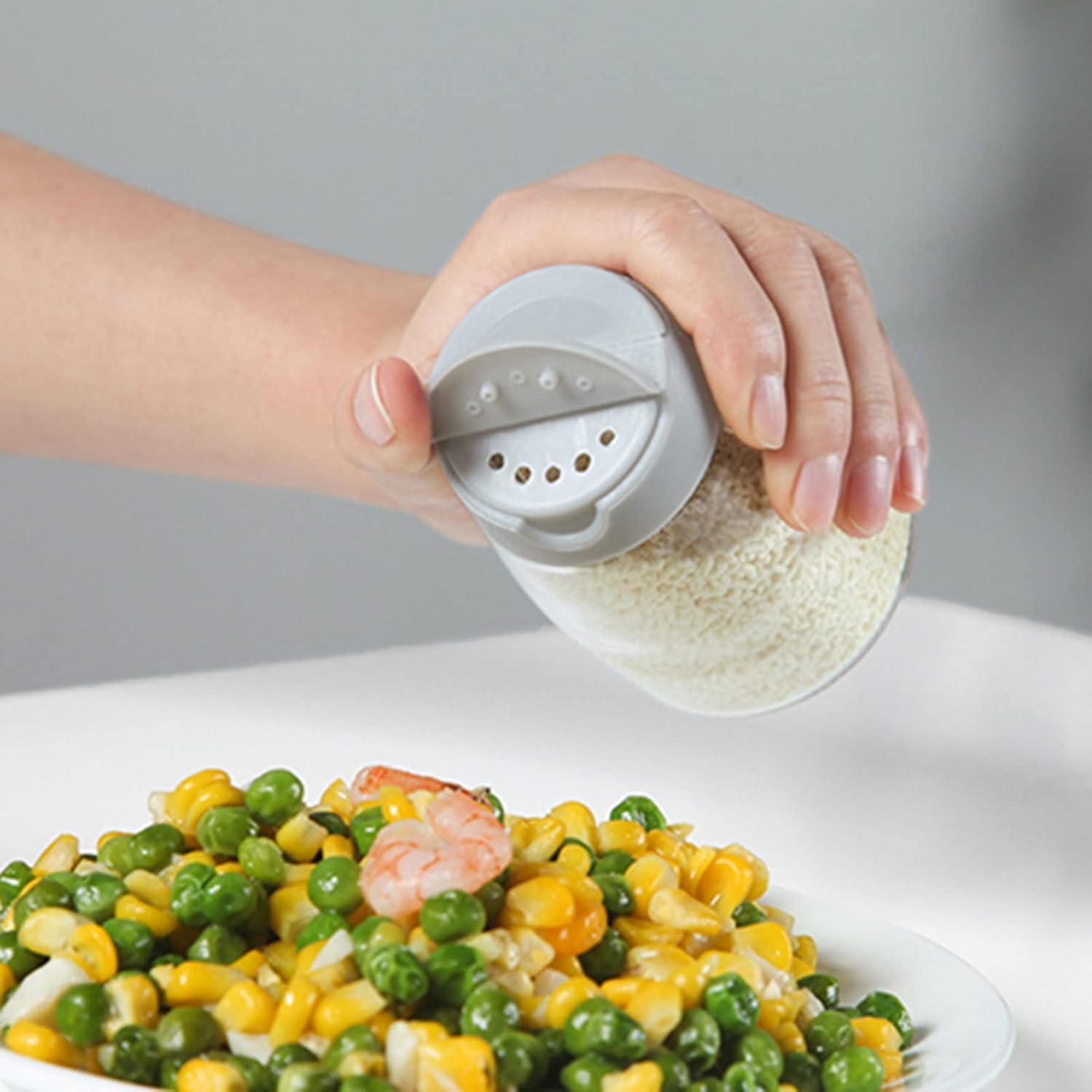 Spice boxs Double Opening Seasoning BottleSpice Bottles,Suitable for Kitchen Storing Spice Powders Dry Goods Peanut（Black, White, Gray）(Black)