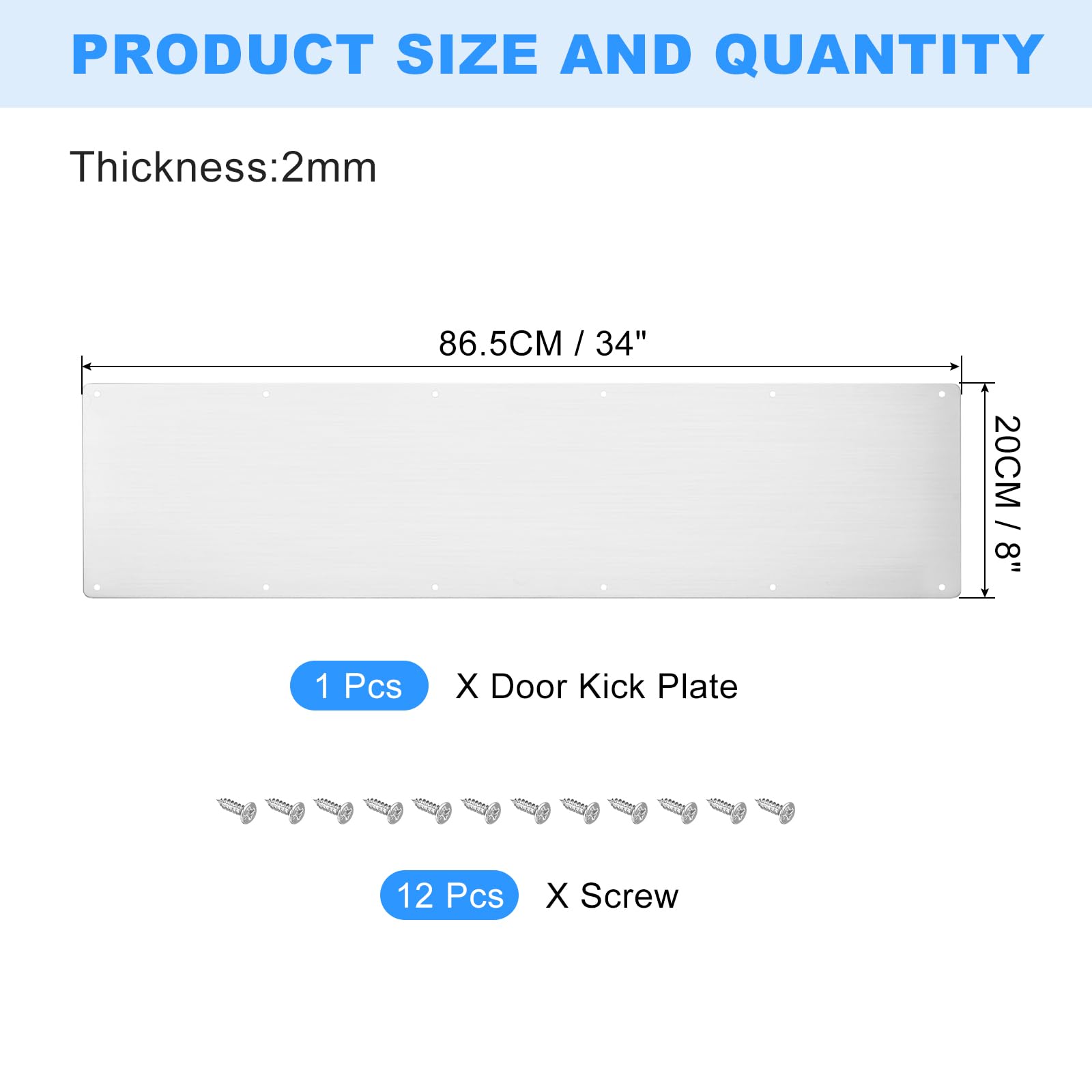 GALOFAY Silicone Door Kick Plate – 36" X 6", Self-Adhesive Flexible Protector For 32-36 Inch Doors, White