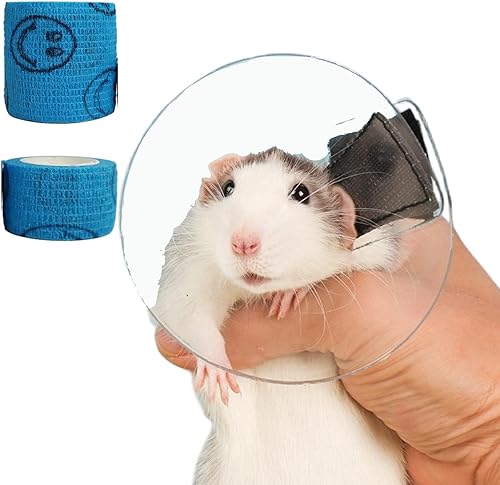 MANON ROSA Juego de 2 vendajes autoadhesivos para recuperación de hámster, collar en E para recuperación de hámster, para animales pequeños,