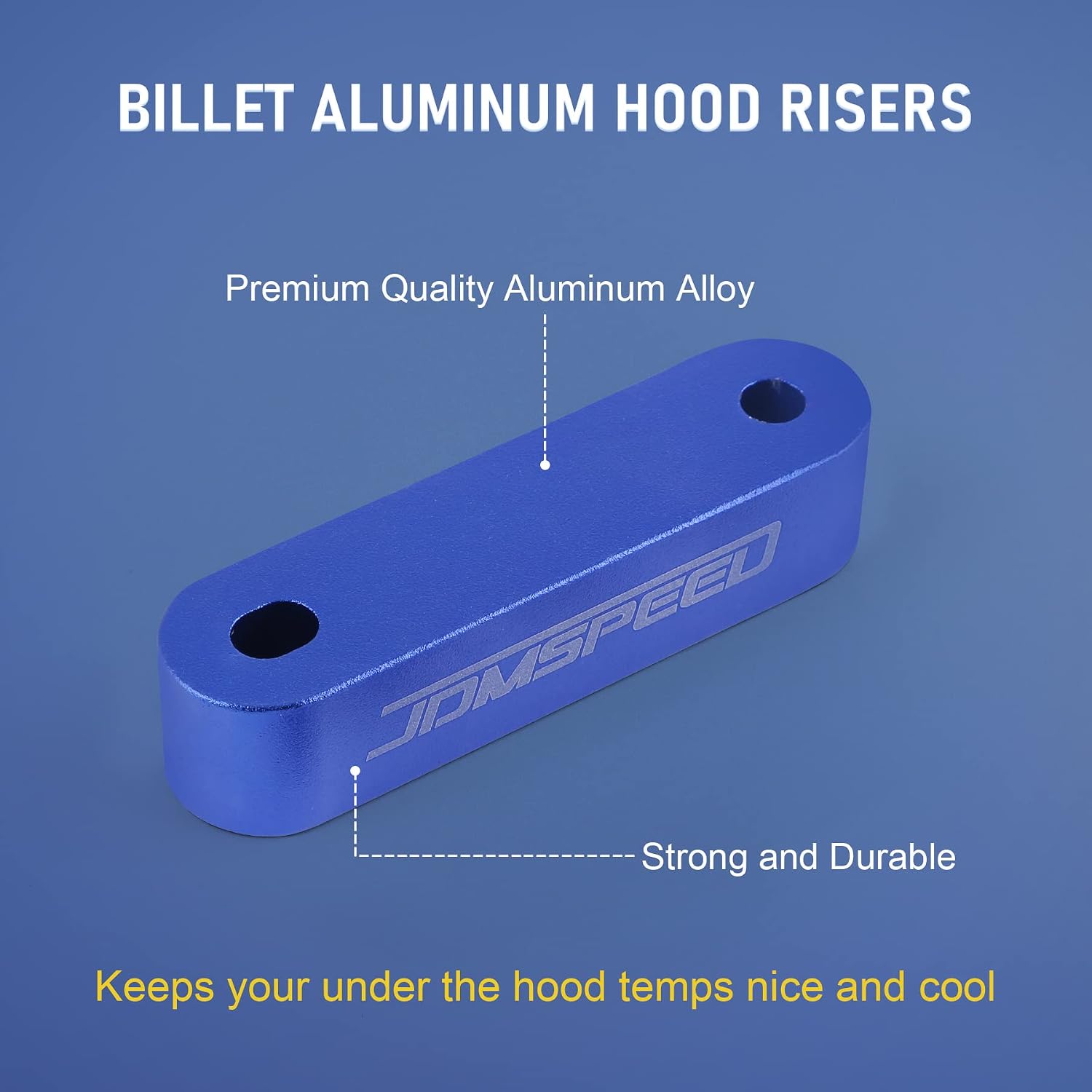 JDMSPEED Anodized Blue JDMSPEED Hood Spacer Hood Riser 3/4" Replacement For Honda Civic CRX Del Sol Acura Integra