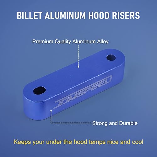 Vista 30 de JDMSPEED Anodizado Purple JDMSPEED Hood Spacer Hood Riser 3/4" Reemplazo Para Honda Civic CRX Del Sol Acura Integra Púrpura