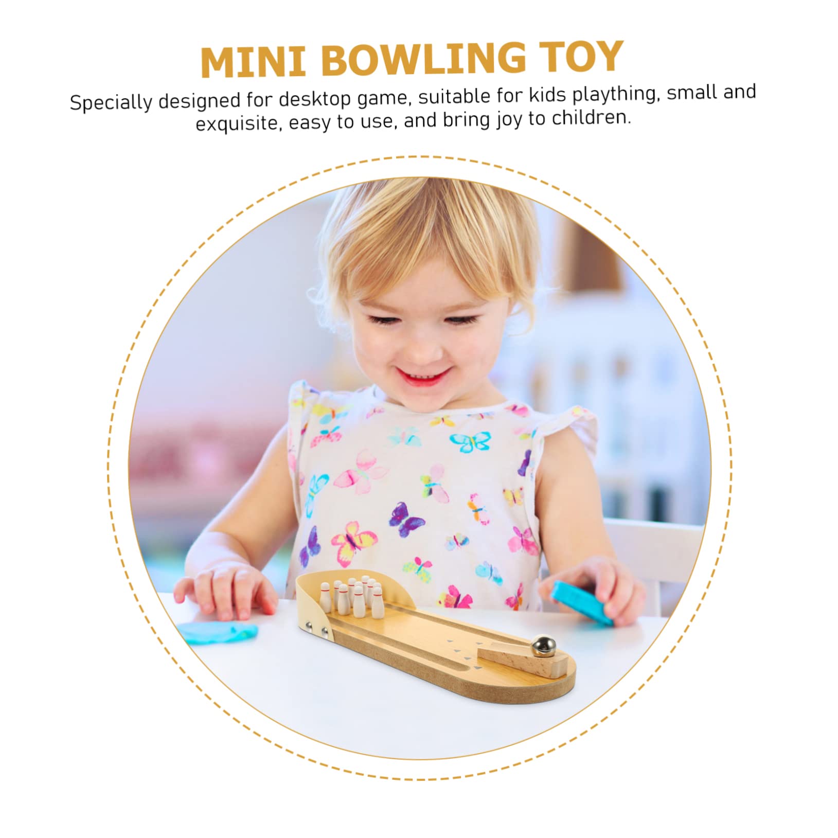 POPETPOP Bolos Mini de Madera para Escritorio Juguete Educativo para Mayores Resistente y Seguro para Actividades de Entretenimiento y Prevención