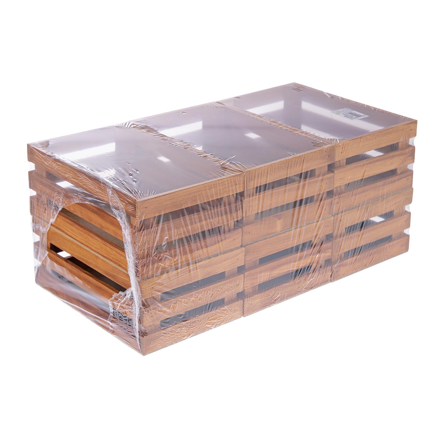 TWO TIGERS Cajas Decorativas de Madera Tintada. Tamaño 23,5x15x9,5 cm. Packs 12 Cajitas. Caja Listones para Guardar Objetos o como Adorno y Diseño del Hogar o Jardín (12)