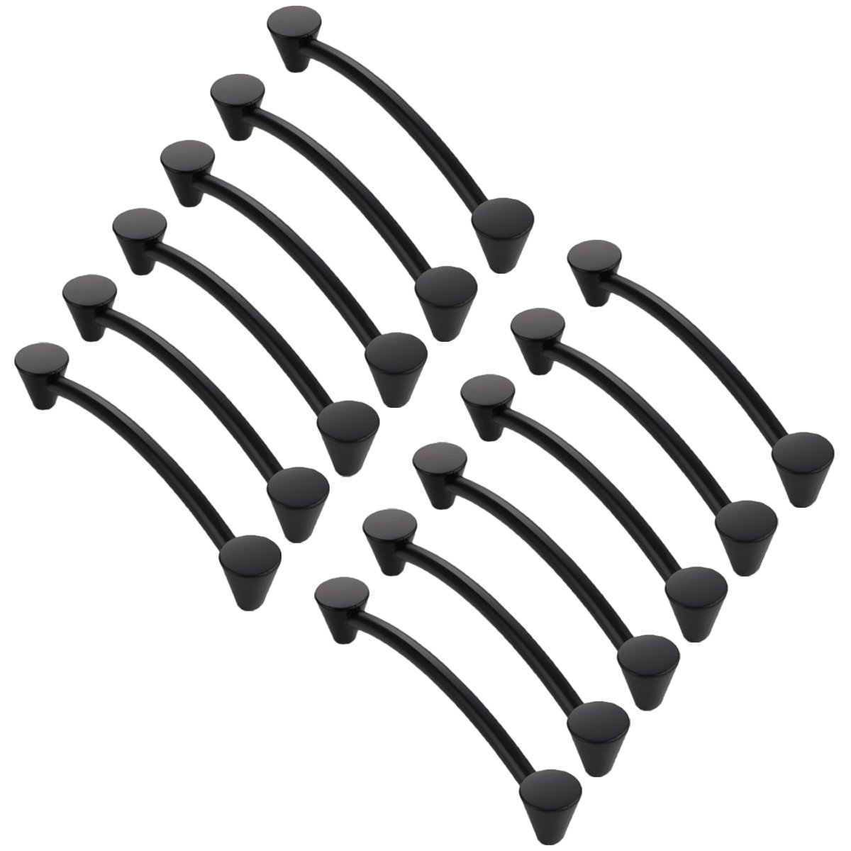 Moderne Minimalistische Schwarze Türgriffe für Küchenmöbel Und Schränke Aus Zinklegierung – 12 Stück (Stil A)