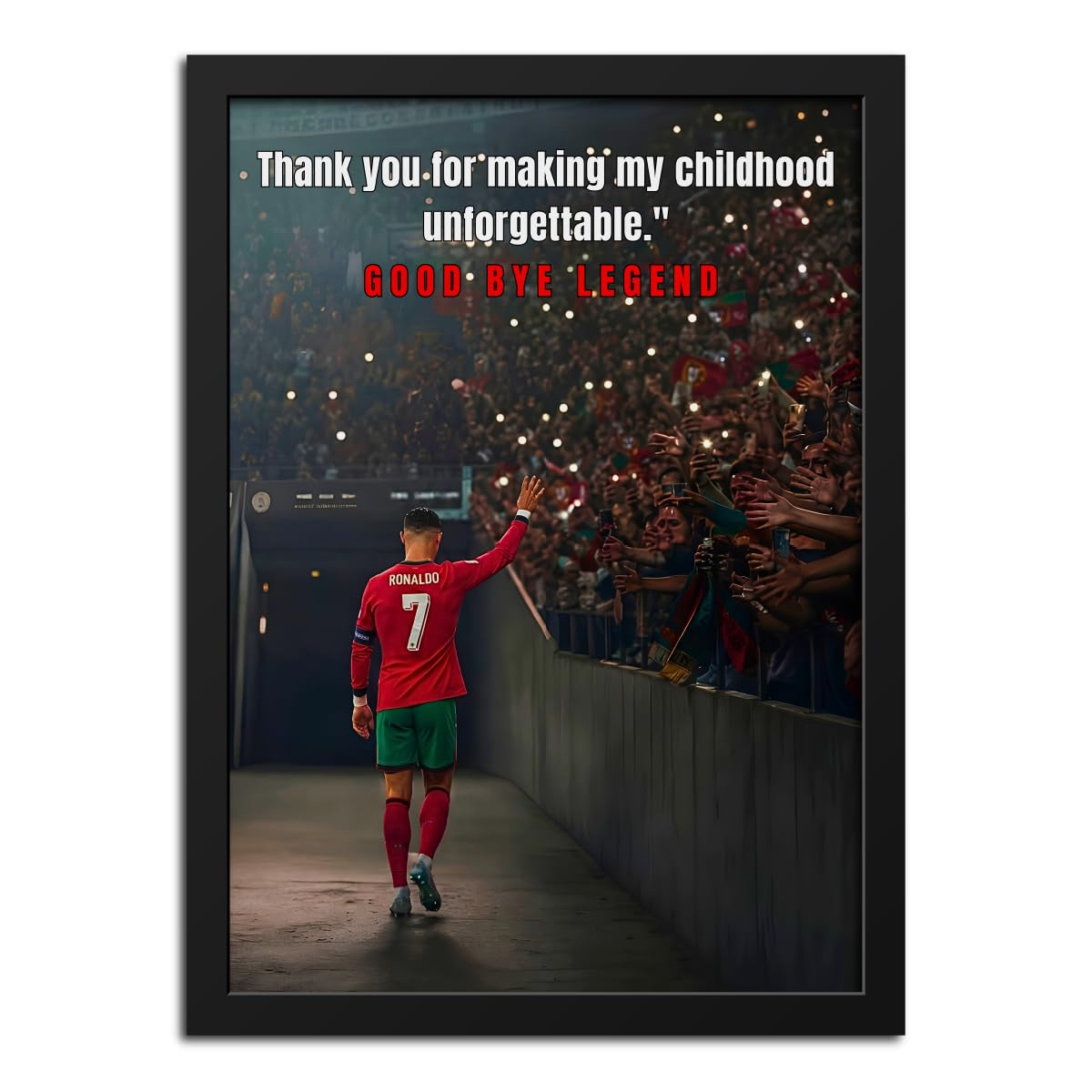 inspire TA Cristiano Ronaldo Goat Good Bye One Last Dance World Cup 2026 Poster Framed Laminated Poster Wall Hanging Wooden Photo Frames 12 X 9 Inches-image-15