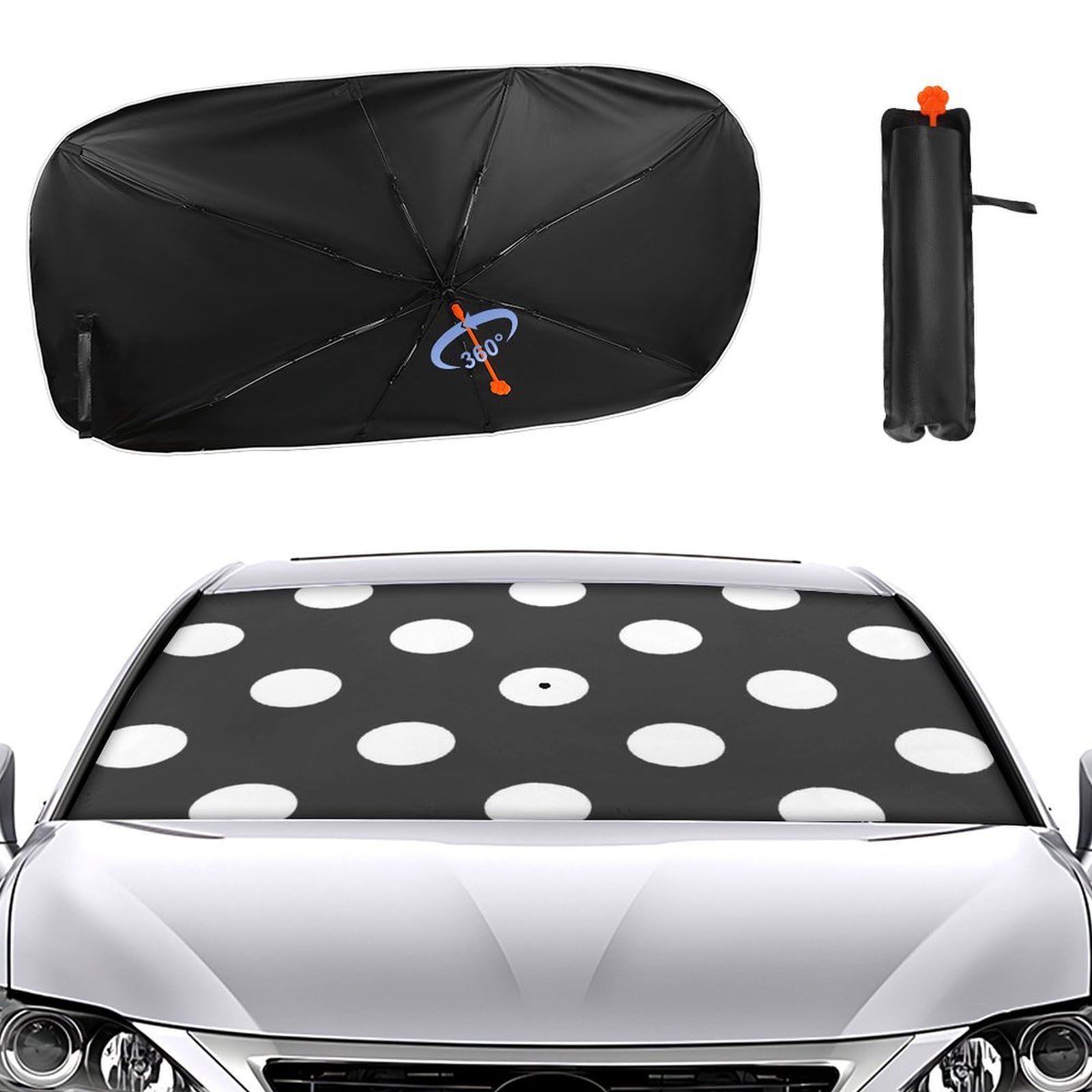 Amazon.co.jp: サンシェード 白黒ドット 車用サンシェード 車用遮光