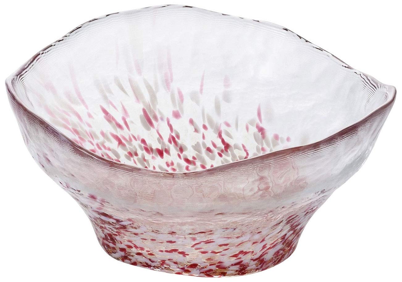 Aderia Tsugaru Vidro Glass Bowl Apple 6.3in Japanese Serving Dish Gift Box