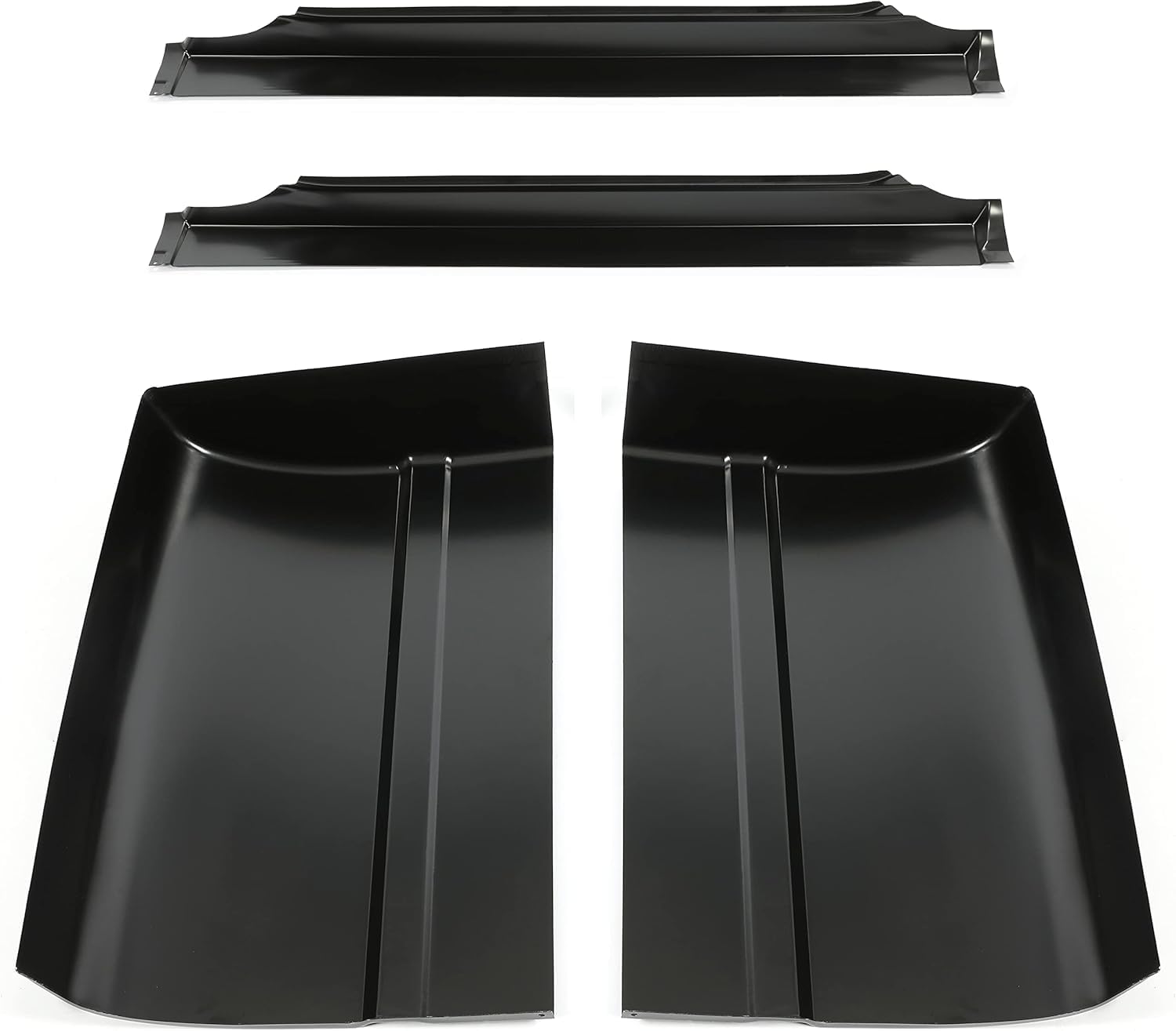 ALMULOO Slip-On Outer Rocker Panel & Cab Corners Kit Compatible with 1988-1998 Chevy Chevrolet GMC C/K 1500 2 Door Extended Cab Electrophoresis Steel 4-Piece Set (You Will get 2 Packages)