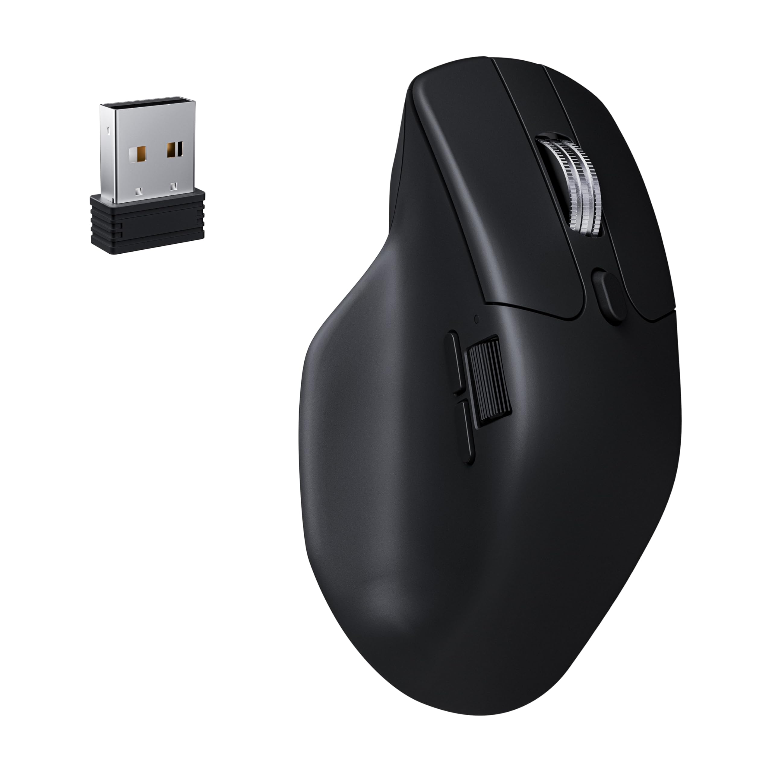 Keychron M6 Souris Silencieuse sans Fil, 2.4 GHz/BT 5.3/USB-C, 8000Hz, PixArt 3950, Molette en Métal, Autonomie Jusqu’à 120h, Programmable Via Launcher, Souris Gamer pour Windows, Mac et Linux, Noir
