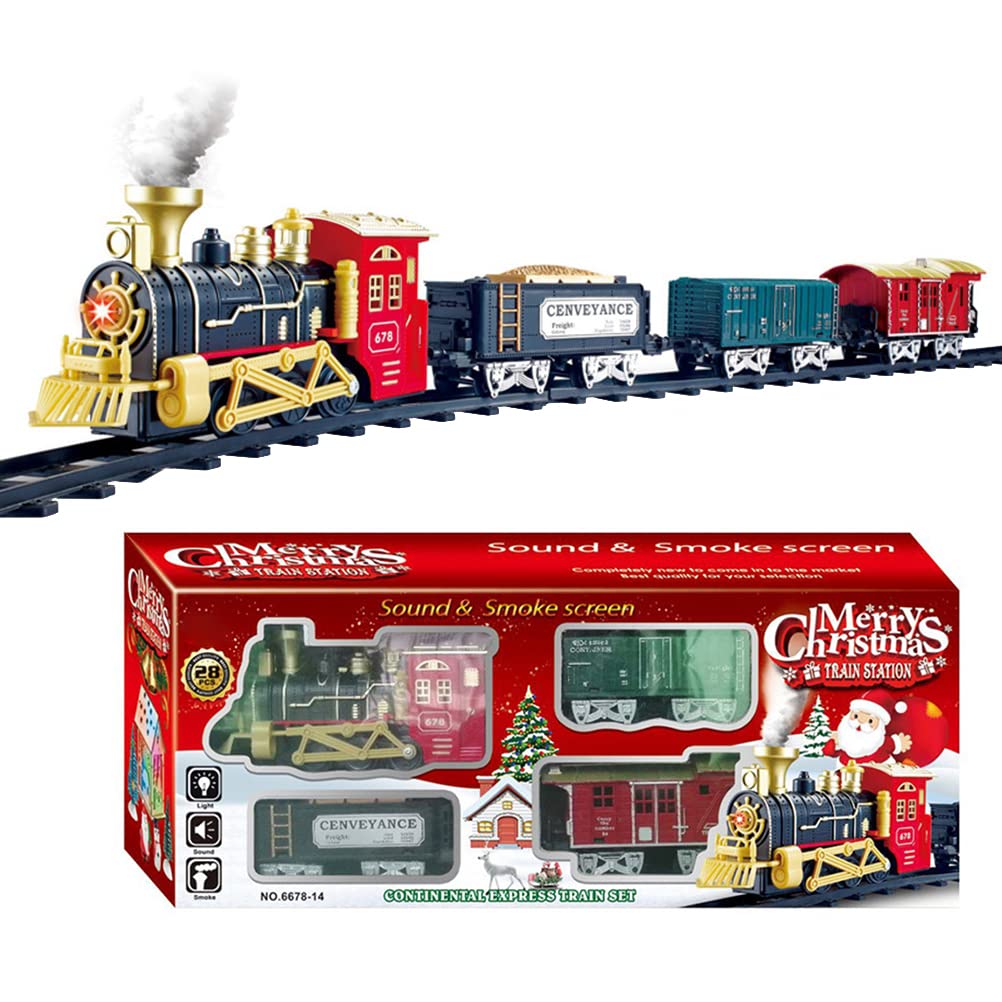 Coffret de Train de Noël avec Locomotive à Vapeur électrique