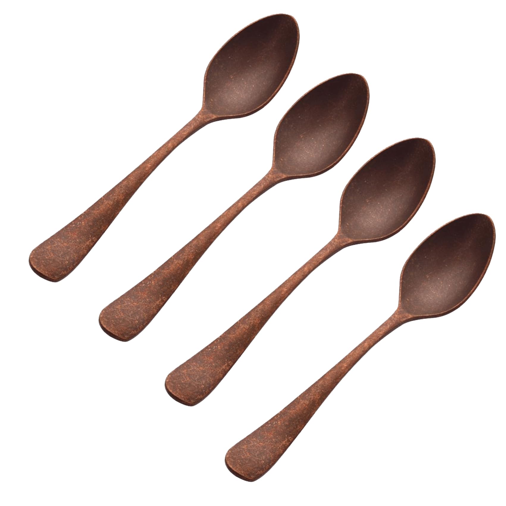Cucharilla vintage de 4.92 pulgadas, cuchara de cobre envejecido forjada a mano para el hogar y el restaurante, elegantes accesorios de cocina de cobre (4)
