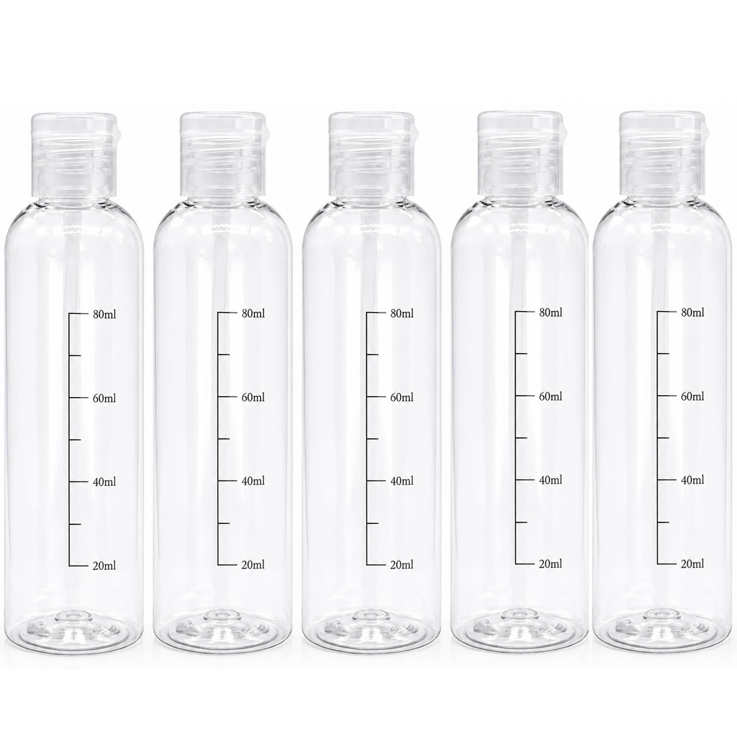 Travel bottles for toiletries 100ml - 5 PCS clear Squeeze bottle 3.4 oz Refillable Storage Bottles TSA Approved Leakproof Plastic Empty Travel Size Bottles Containers for Shampoo,Conditioner,Lotion