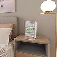 Vista 6 de Cajón de almacenamiento apilable de plástico de 6 cuartos de galón, 3 paquetes