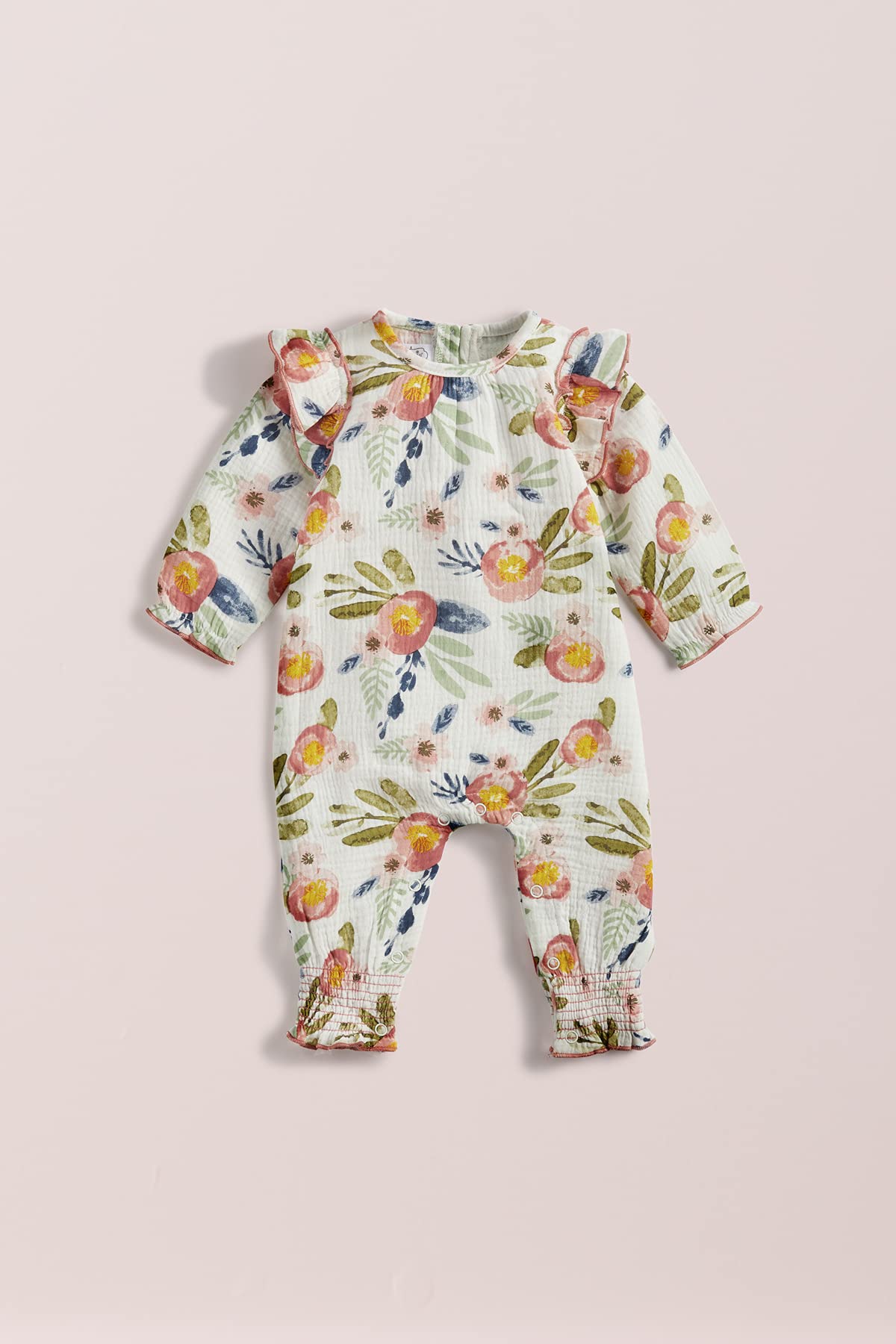 Mud Pie Conjunto de una pieza floral de bebé niña, Rosa/Rebel Fun., 3-6 meses
