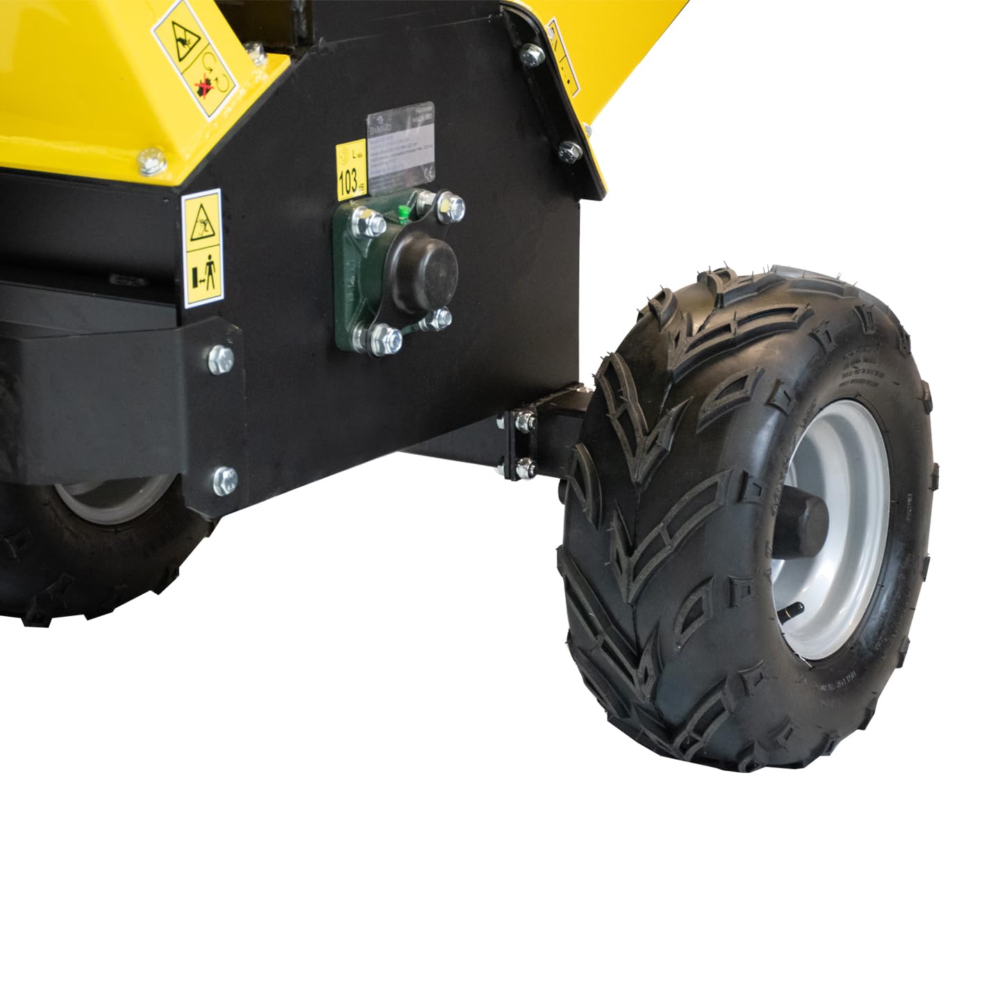 BAMATO Holzhäcksler HACK-150 Gartenhäcksler Benzin Schredder 120mm | Kraftvoller 9 kW Benzin Motor | Max. 120mm Aststärke | Inkl. Abdeckplane, Zubehör & 2000 min-1