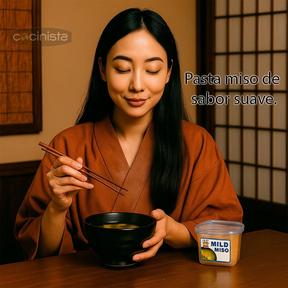 Pasta de Miso Suave Japonesa 500 g Condimento de soja fermentada para sopa miso, ramen y salsas Umami