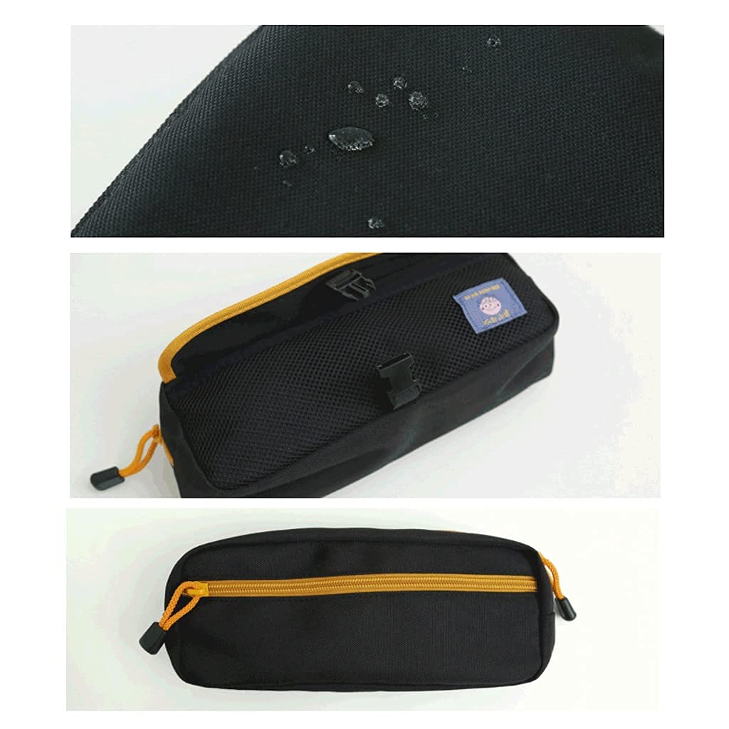 Caja de lápices Funda de lápiz de Gran Capacidad con Cremallera, Bolsa de Almacenamiento de papelería Multifuncional con Bolsa de Malla, Bolsa de cosmética Bolsa Grande Bolsa de Bolsa Azul/Negro Bol
