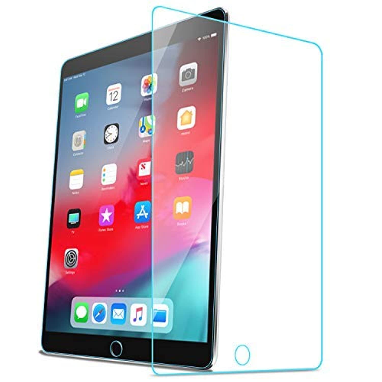 Bubble Free Tempered Glass Screen Protector with Compatible Apple Pencil For Apple iPad 9.7in (2018/2017)