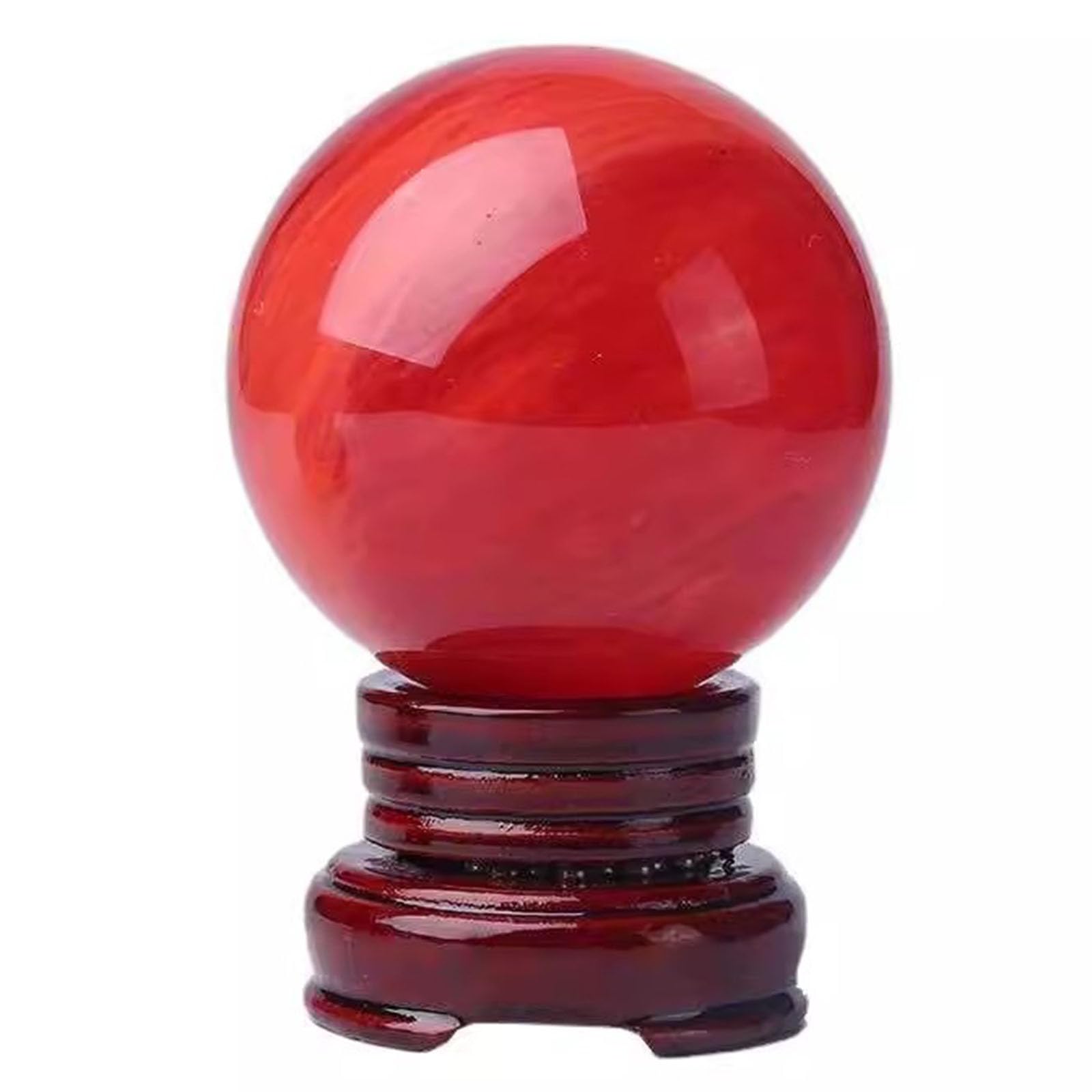 XGINERFEX Crystal Ball Ornament Smelting Red Feng Shui Desktop Ornaments Living Room Office Study Home Decoration Display Sphere,7cm/2.75in Gemstone Stone