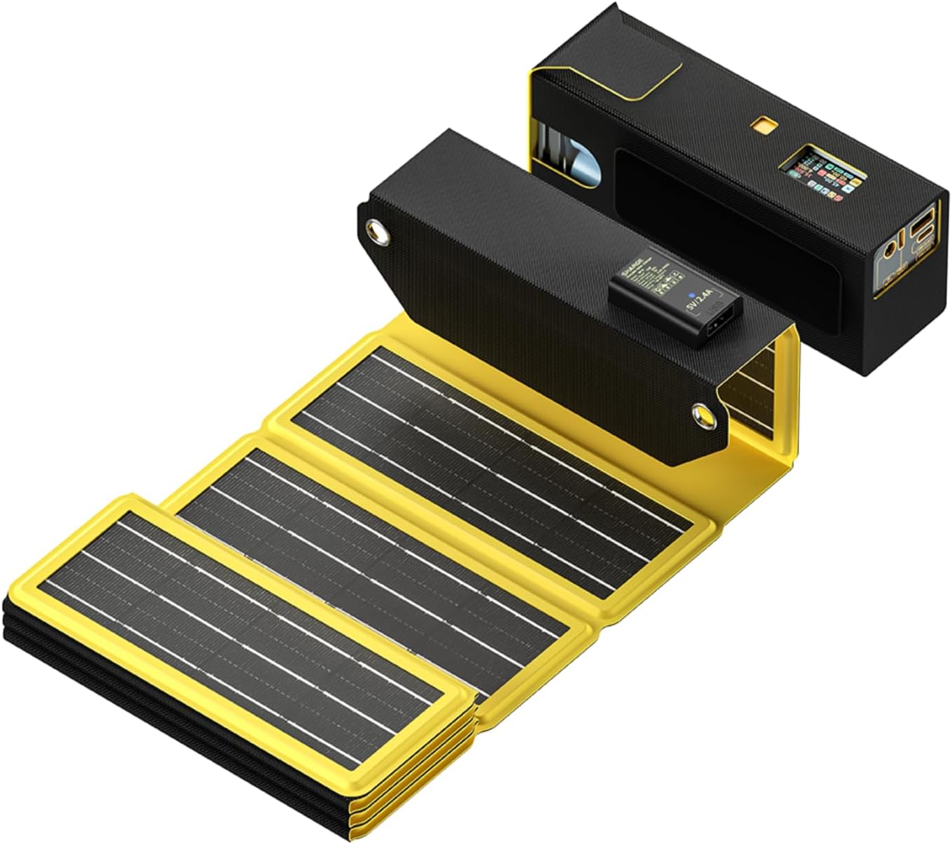 Solar Panel Charger with USB Port, 12W IP54 Waterproof Portable and Foldable Hiking Camping Gear USB Solar Panel Compatible with iPhone, iPad and More
