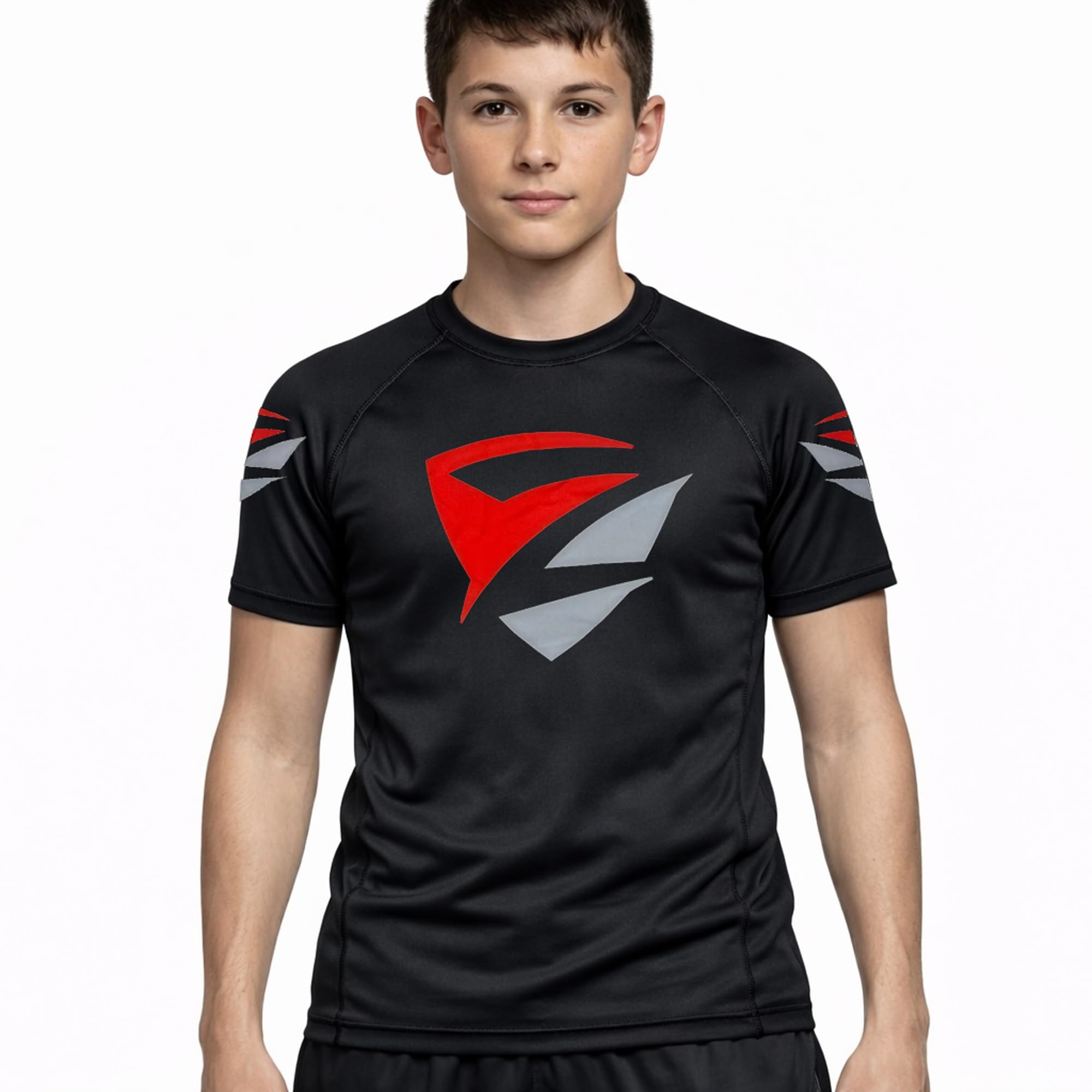 Zed Honra - Youth Model 1" Rash Guard - Compression Shirt for Jujitsu, BJJ, No Gi, MMA Training | Short Sleeve | Small