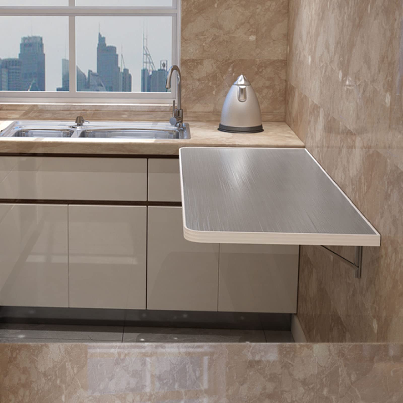 Table pliante murale gain de place pour petite cuisine