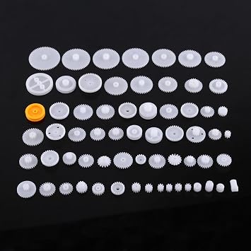 Plastic Gears, Gears Toy, Double Gear Motor, Animatronic Parts for Kid DIY Car Animatronic Motor Robot Kits 64 Kinds