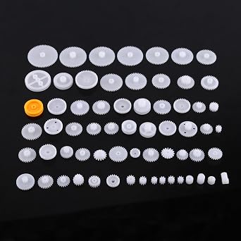 Plastic Gears Pulley Belt Kits Crown Gear Set Robot Motor DIY Parts for Model Making Accessories for Cars, Robots, etc, All Kinds of Toy Parts 64 Kinds Gear kit
