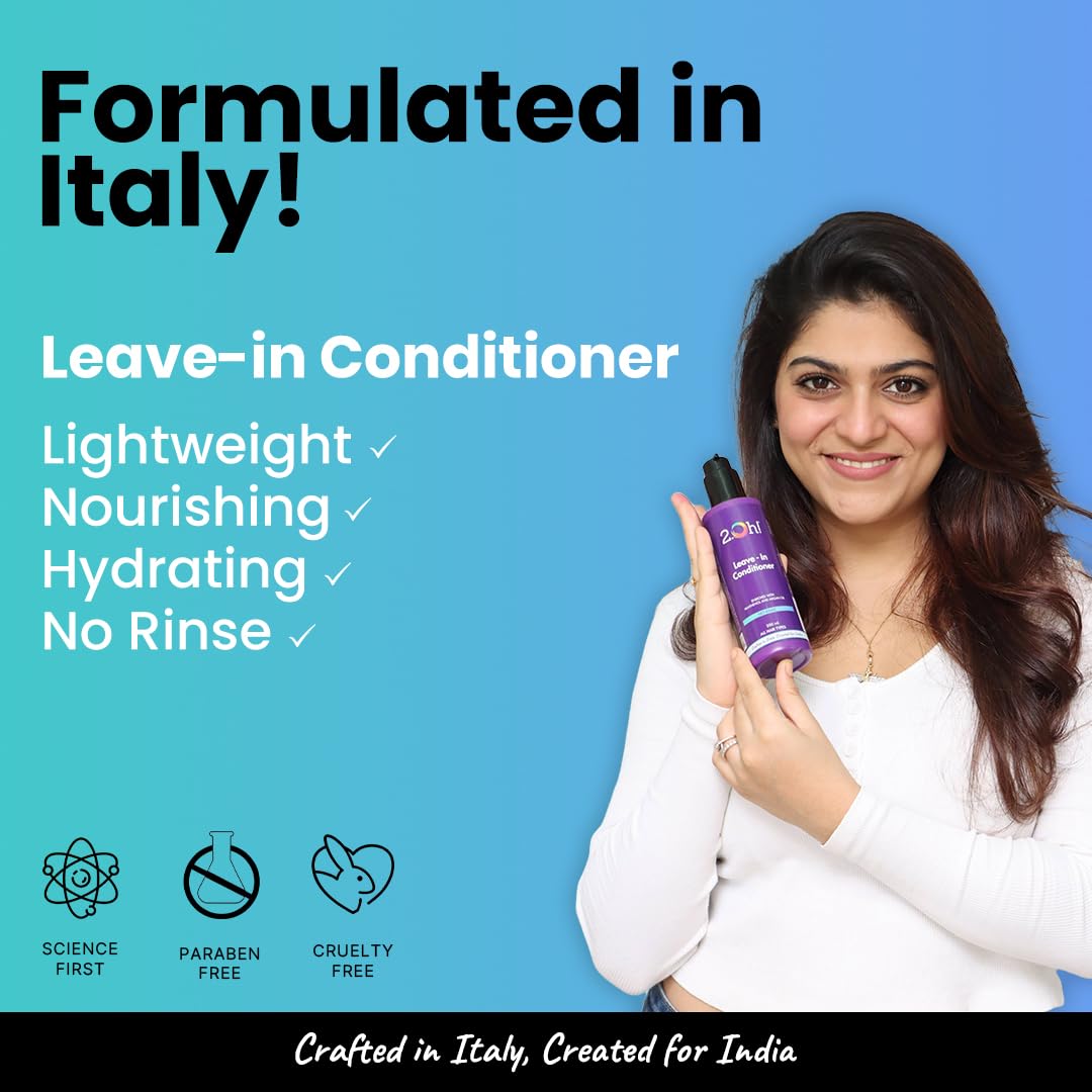2.Oh! Italian Leave In Conditioner for Dry and Frizzy Hair | For All Hair Types | Nourishing Leave In Hair Conditioner with Panthenol and Argan Oil | Hair Serum for Dry Frizzy Hair | UV Protection