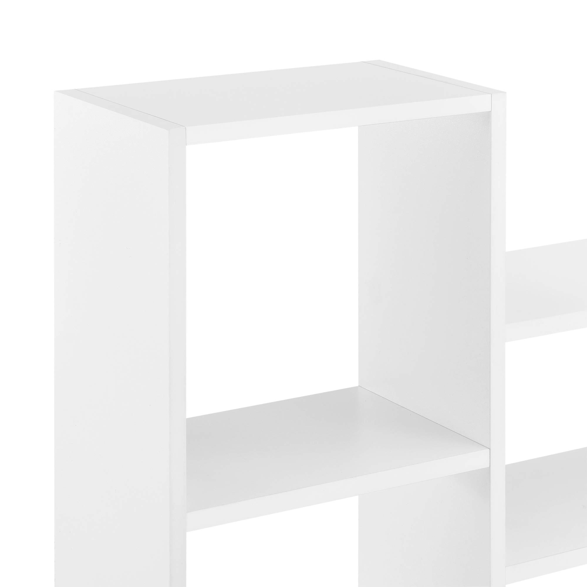 [en.casa] Meuble Mural Design Étagère Flottante Stylée 5 Compartiments de Rangement Capacité de Charge 20 kg Panneau de Particules Mélaminé 101 x 18 x 60 cm Blanc Mat